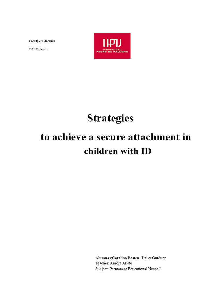 Secure Attachment Strategies for Children with ID | PDF | Attachment ...
