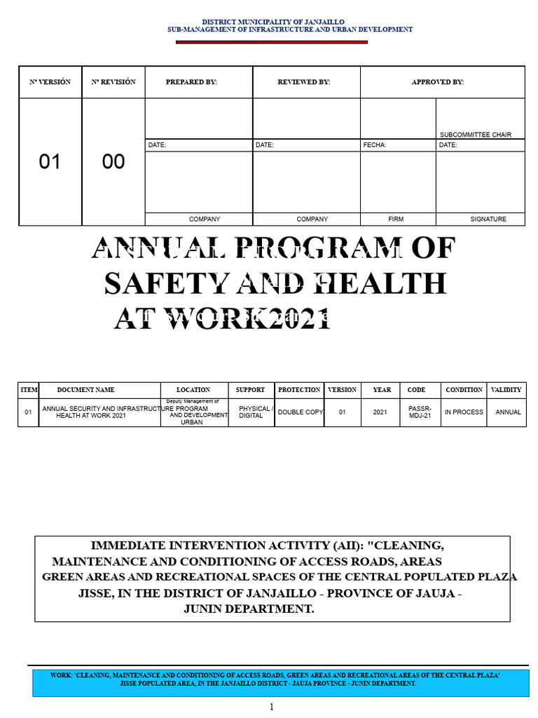 Annual SST Program - Jisse Square | PDF | Occupational Safety And ...