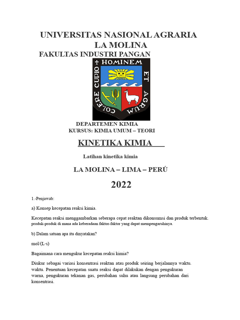 Latihan Kinetika Kimia-Group - 5 | PDF