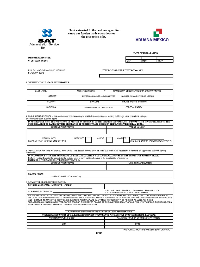 Customs Agent Authority Form Guide | PDF | Customs