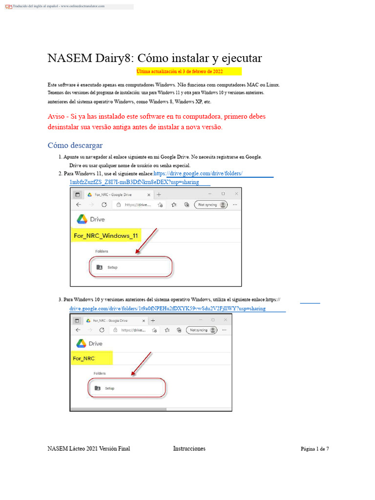 NASEM Dairy8 - Cómo Instalar y Ejecutar | PDF | Microsoft Windows ...