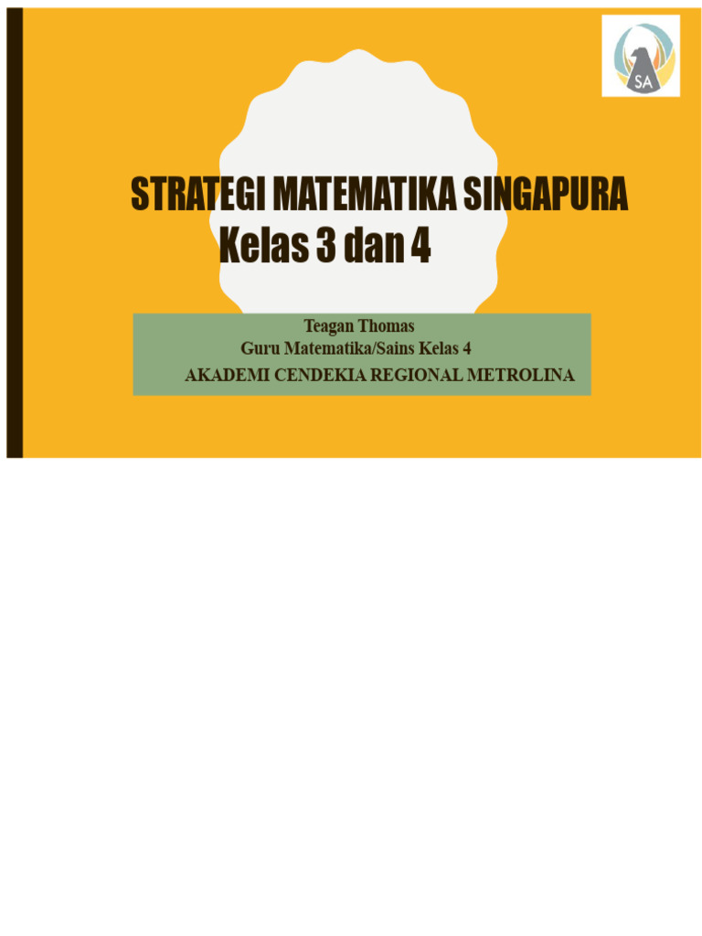 Strategi Matematika Kelas 3 dan 4 | PDF