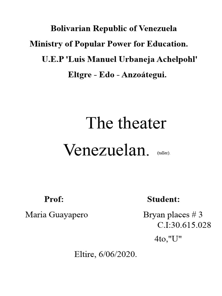 Overview of Venezuelan Theater History | PDF | Essays | Theatre