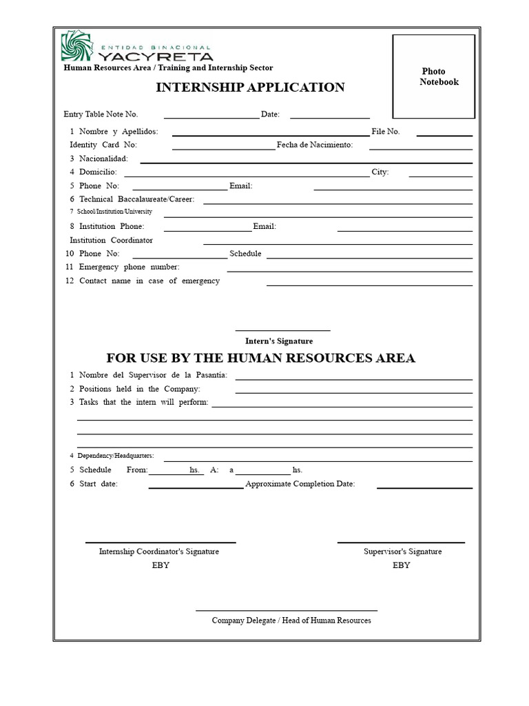 Internship Application Form | PDF