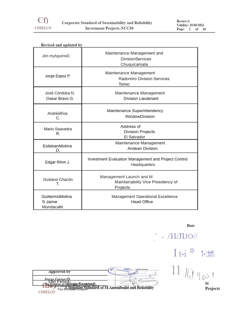 Corporate Standard for Project Reliability | PDF | Reliability ...