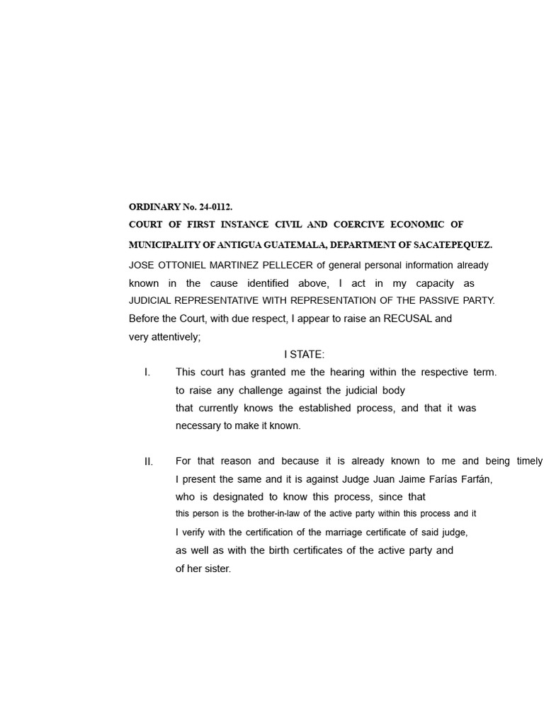 Written Request For Recusal | PDF | Political Law | Government