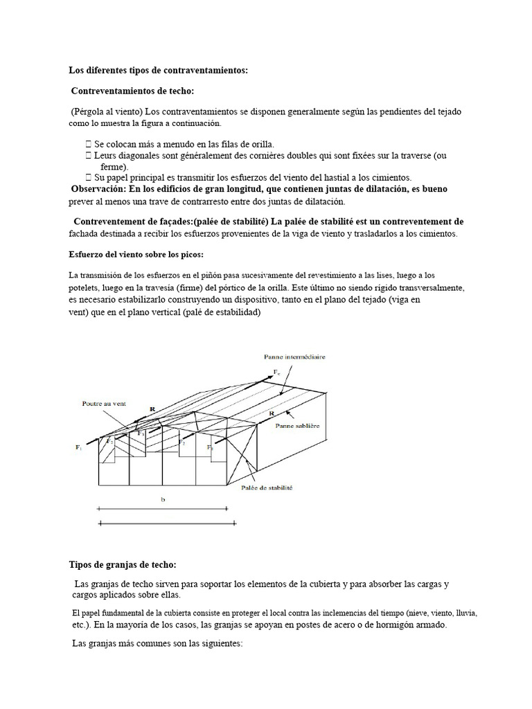 Tipos de Contraventamientos en Construcción | PDF | Techo | Braguero