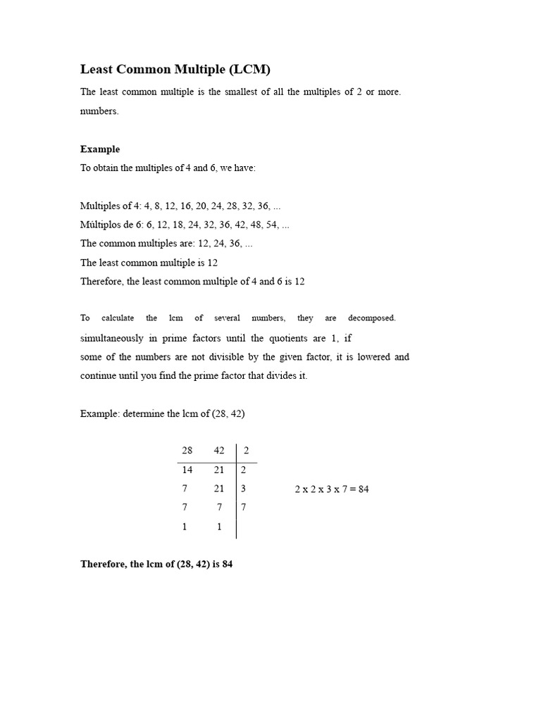 Least Common Multiple and GCD Explained | PDF | Discrete Mathematics ...