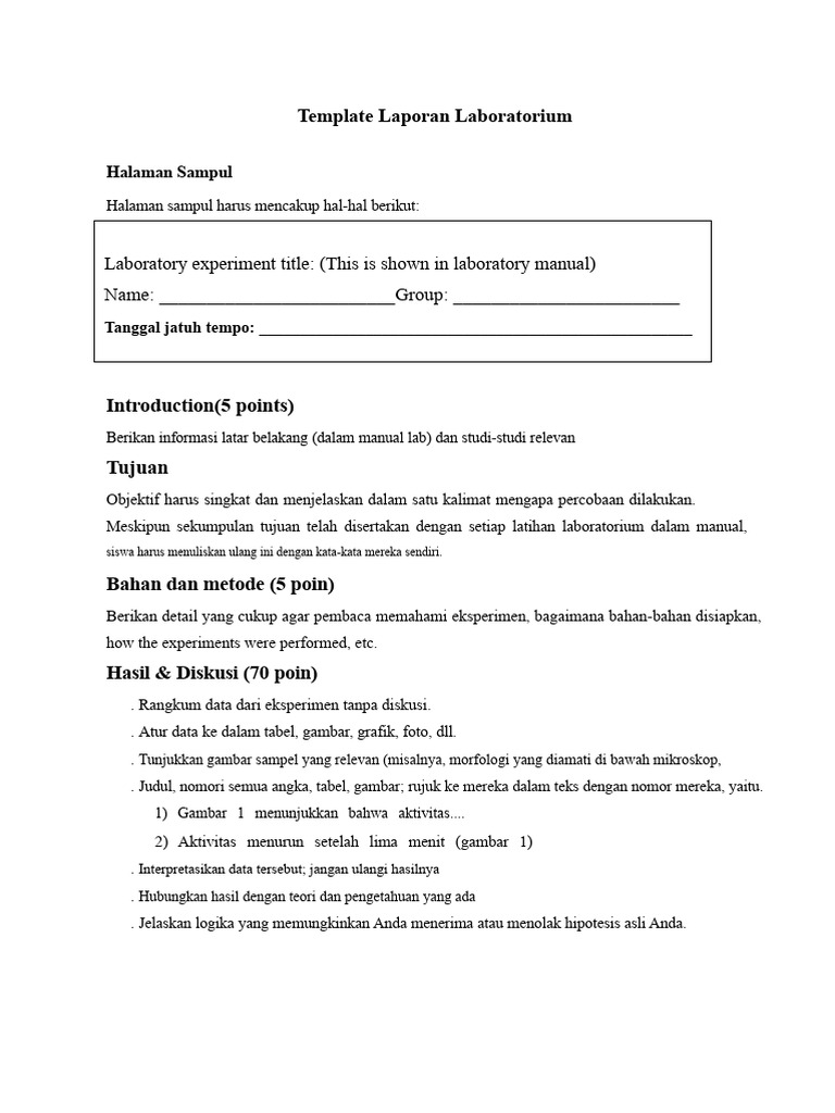 Panduan Format Laporan Laboratorium | PDF