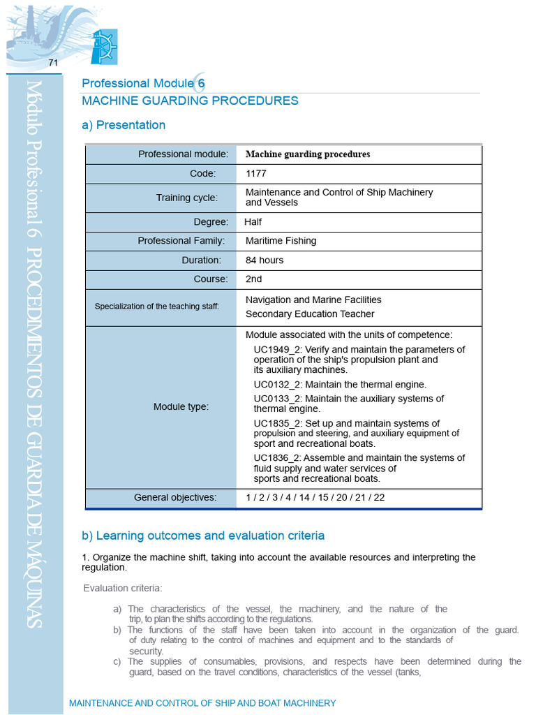 Machine Guard Procedures DCB | PDF | Sailor | Ships