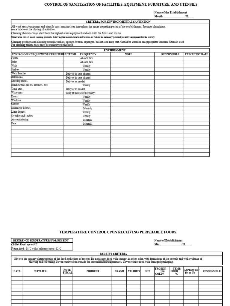 Sanitation and Temperature Control Guidelines | PDF | Hygiene | Temperature