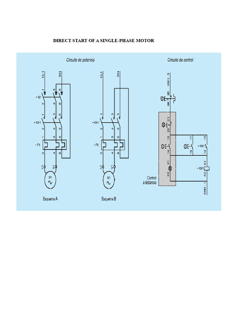 Direct Start of A Single-Phase Motor | PDF