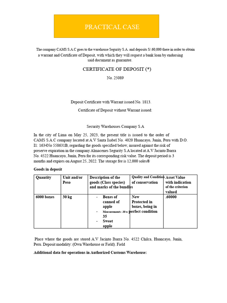 Certificate of Deposit | PDF