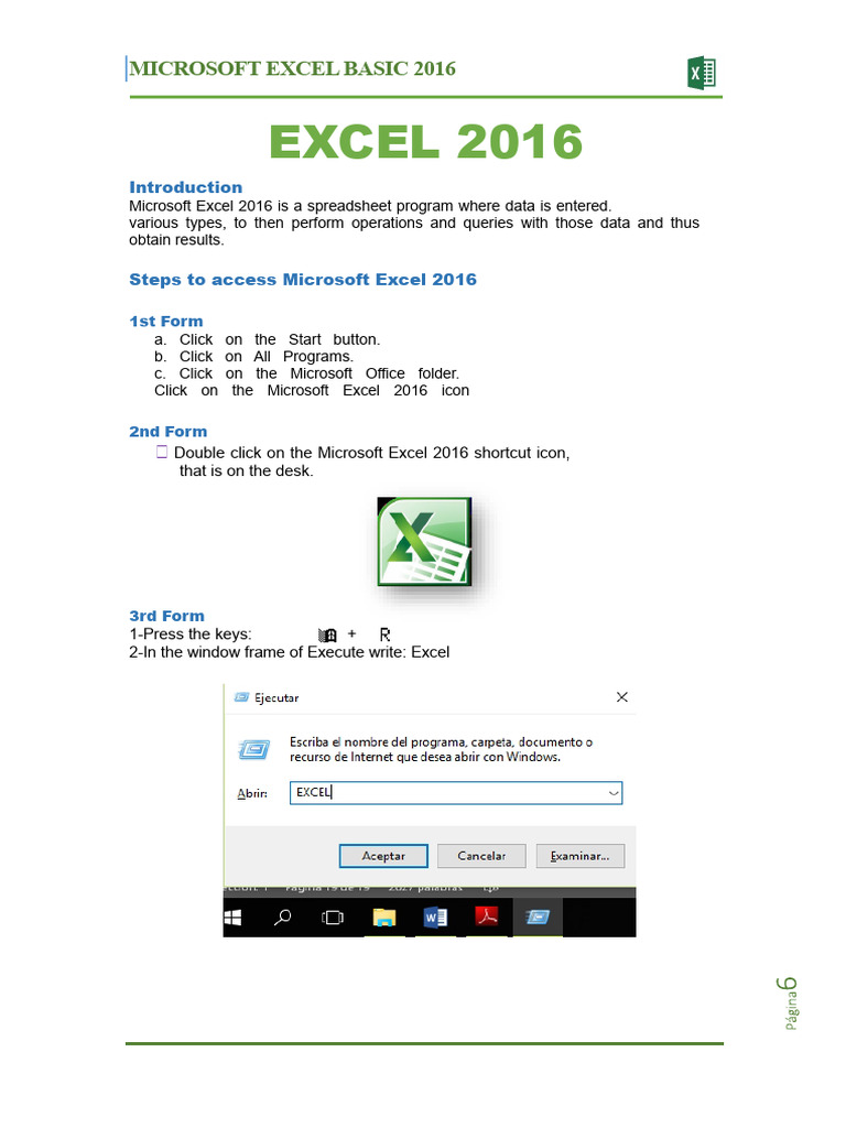 Basic Excel Manual 2016 - Part 1 | PDF | Spreadsheet | Microsoft Excel