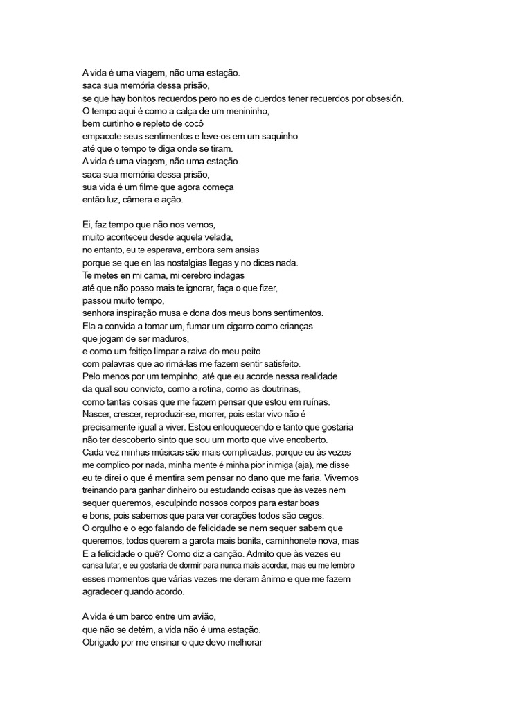 Reflexões sobre a Vida e a Memória | PDF | Amor | Vida