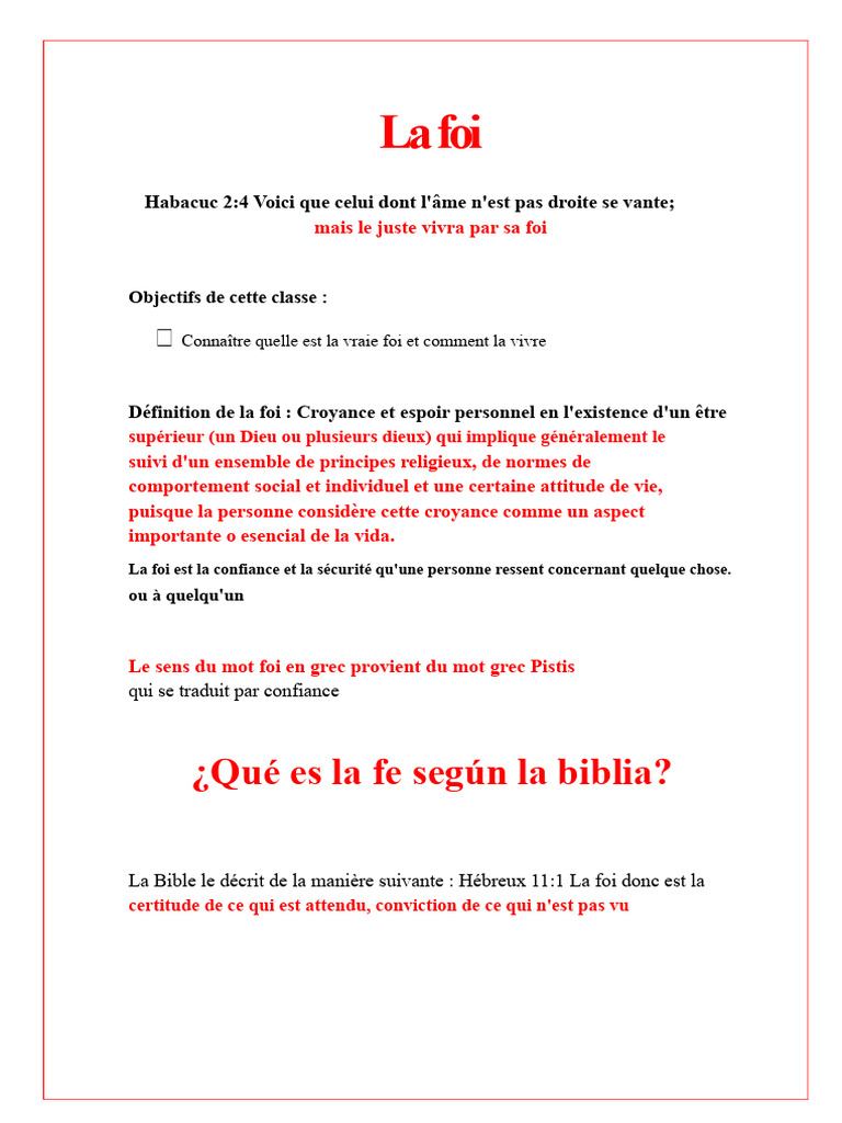 Comprendre la vraie foi chrétienne | PDF | Foi | Dieu