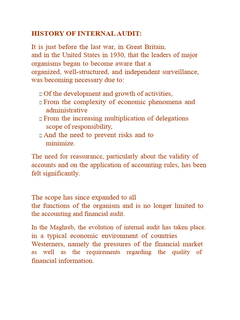 Evolution of Internal Audit in Morocco | PDF | Audit | Internal Audit
