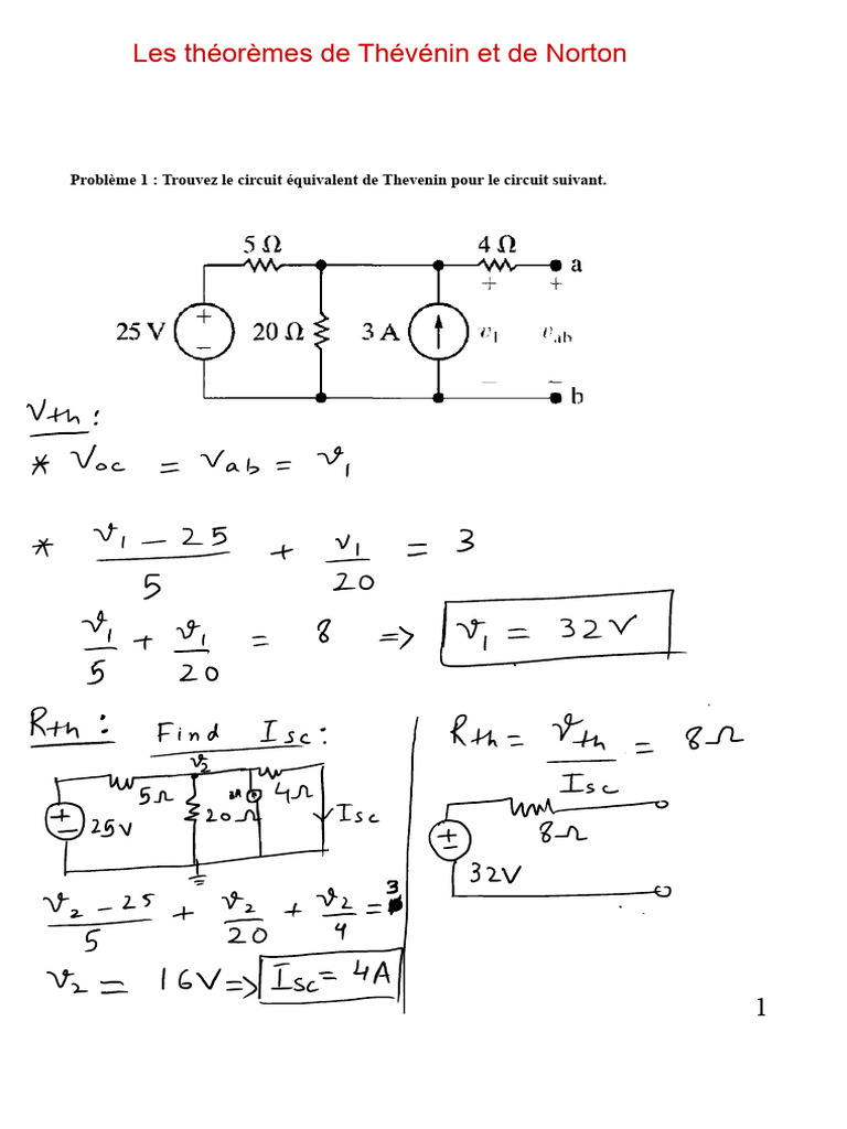 Théorèmes de Thévénin et Norton expliqués PDF Électricité — free download