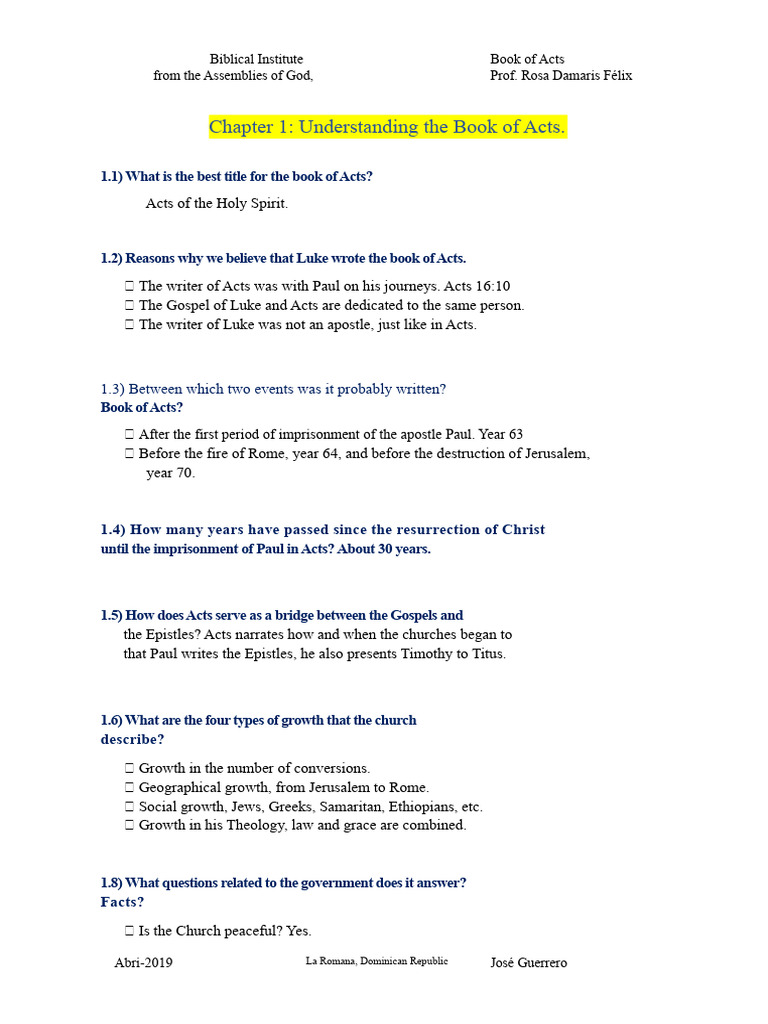 Understanding the Book of Acts | PDF | Acts Of The Apostles | Paul The ...