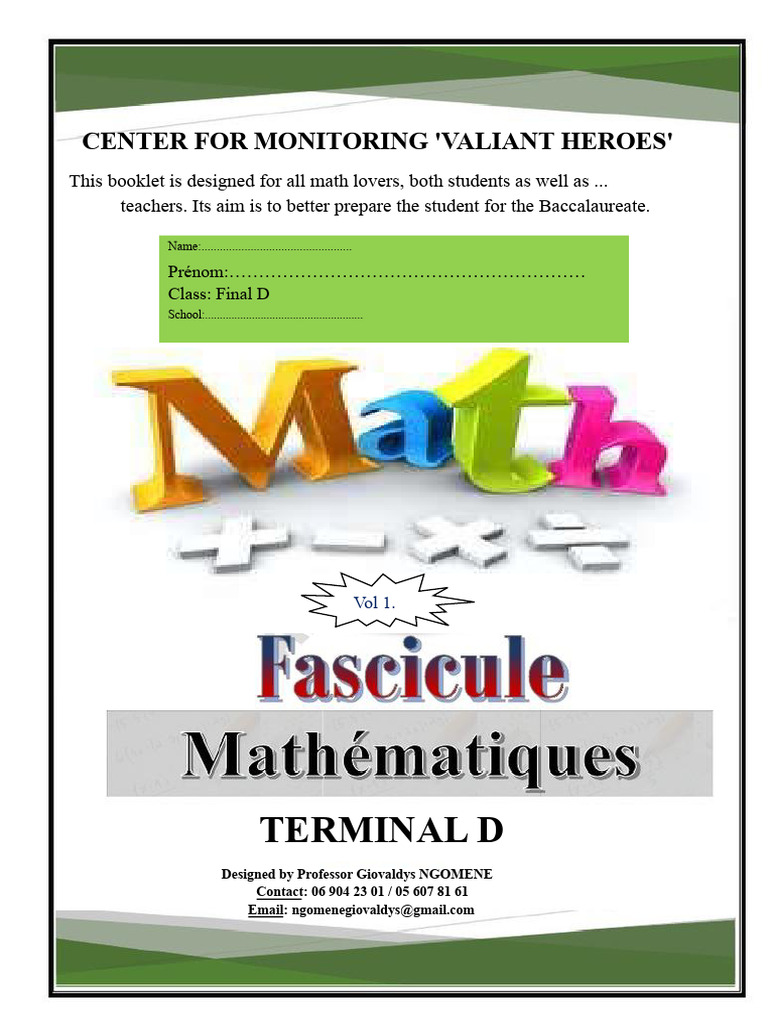 MATHEMATICS FILE Terminal D PDF | PDF | Function (Mathematics) | Basis ...