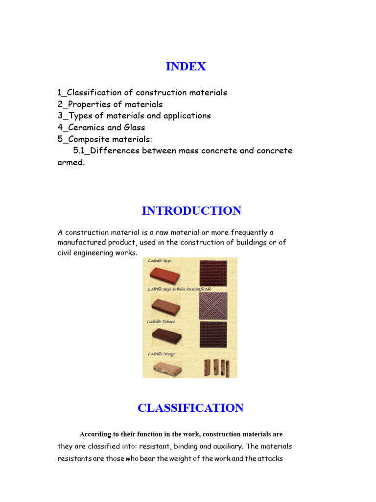 Construction Materials Overview and Properties | PDF | Concrete | Lime ...