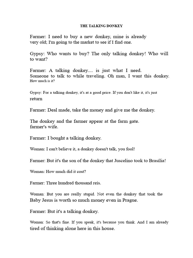 The Talking Donkey | PDF