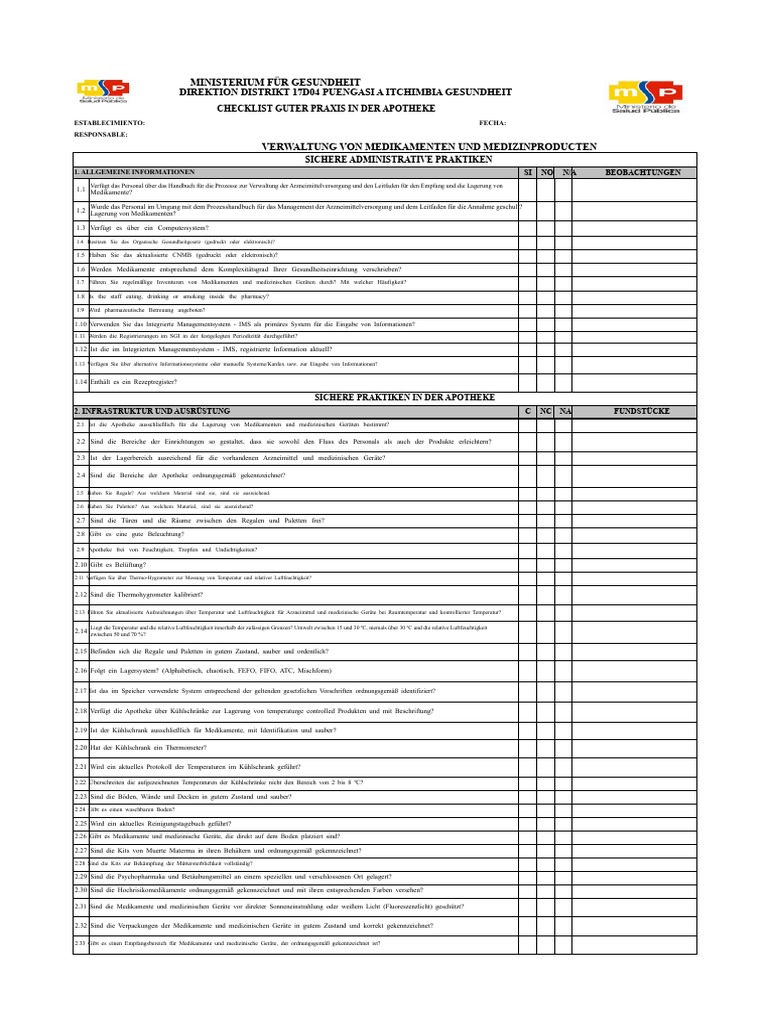 02 CHECKLIST APOTHEKEN | PDF