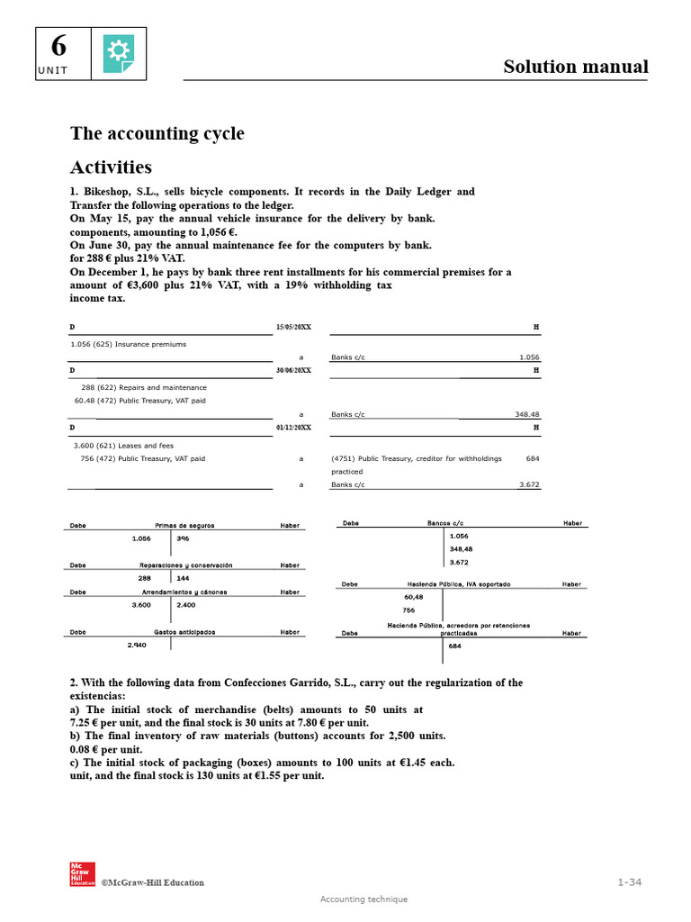 Accounting Technique Solutions (Topic 6) | PDF | Debits And Credits ...
