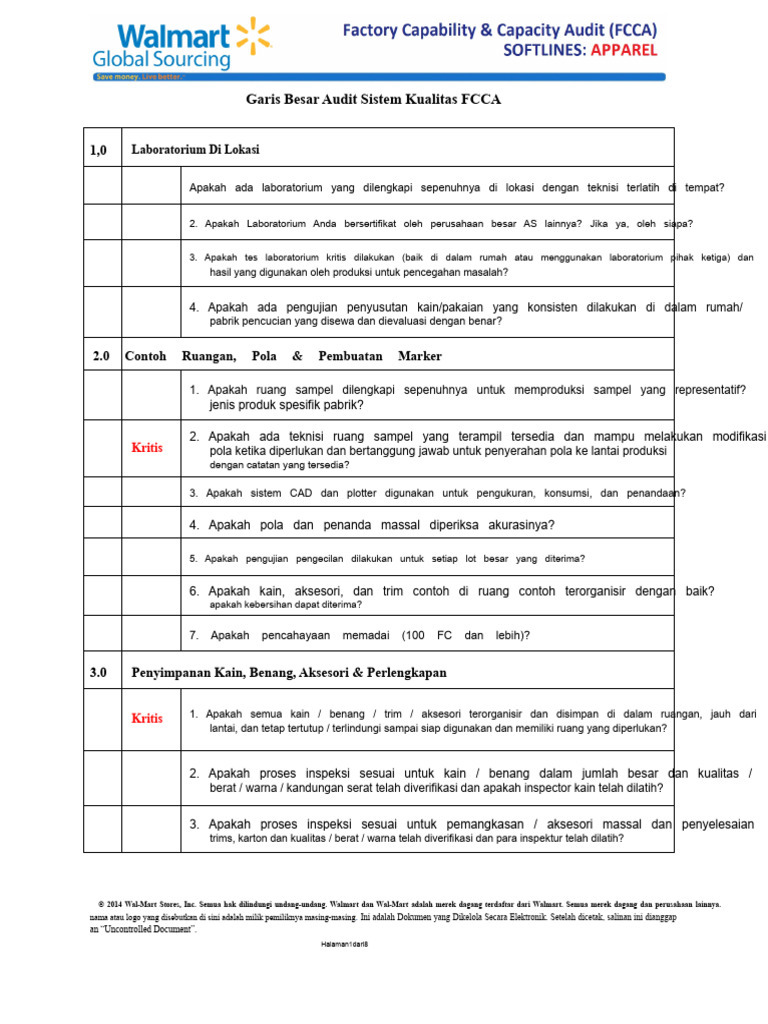 Audit Kualitas FCCA: Proses & Inspeksi | PDF