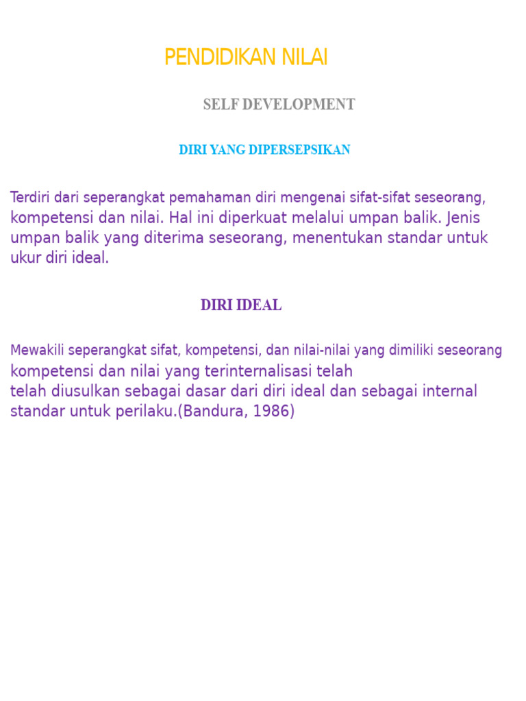 Pendidikan Nilai dan Pengembangan Diri | PDF