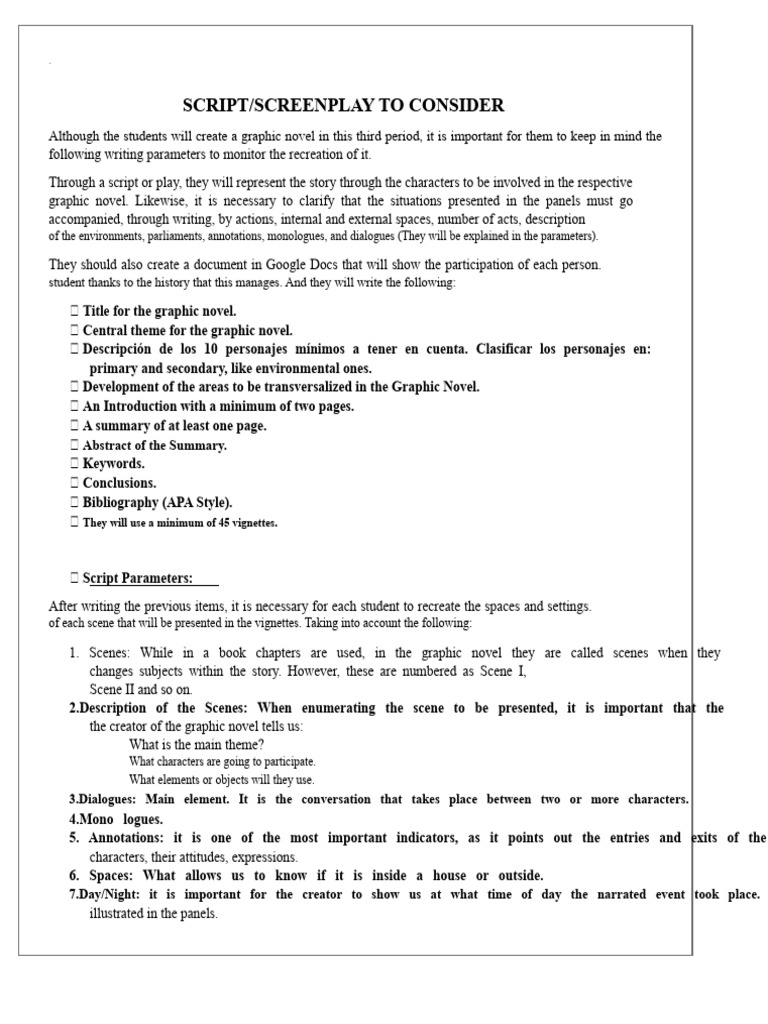 Graphic Novel Script Writing Guide | PDF | Screenplay