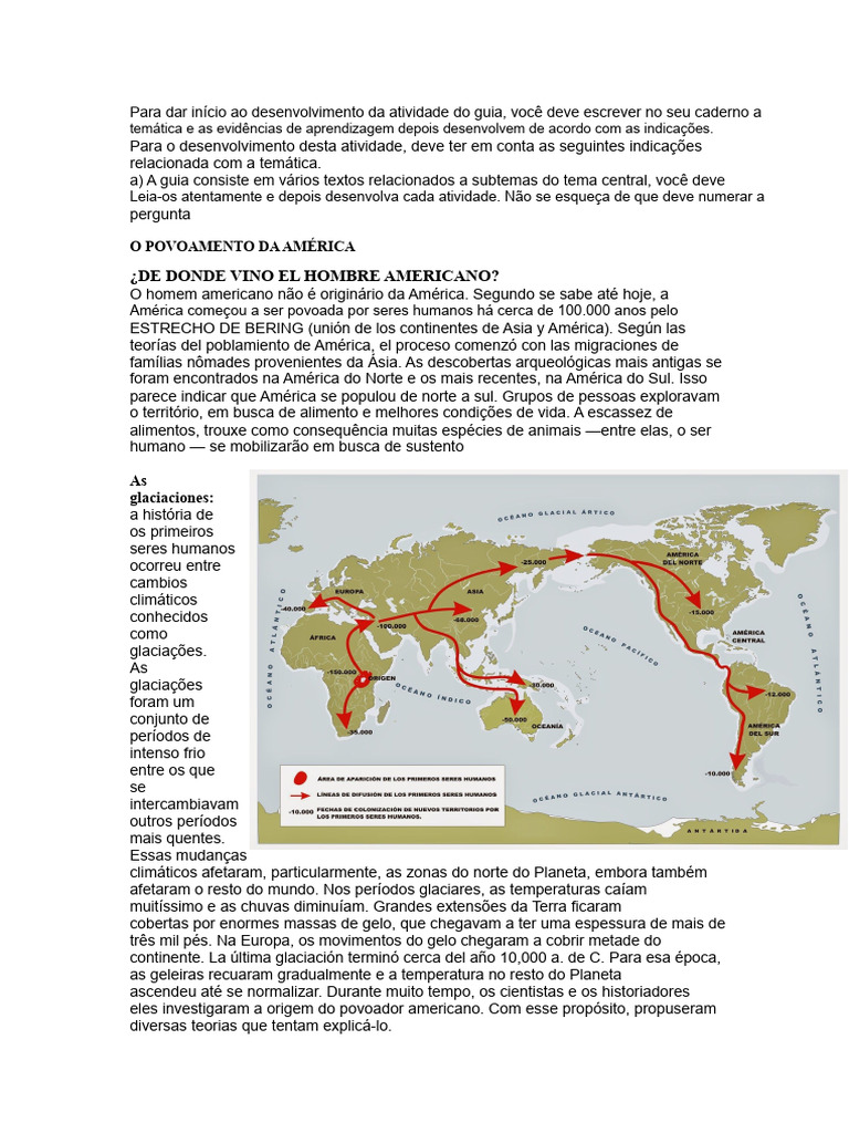 Teorias do Povoamento da América | PDF | Américas | Ásia
