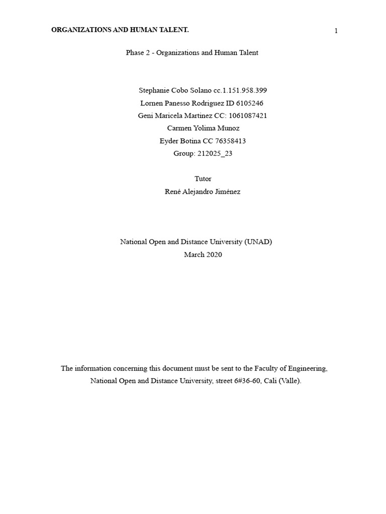 Phase 2 - Organizations and Human Talent | PDF | Human Resources | Entropy