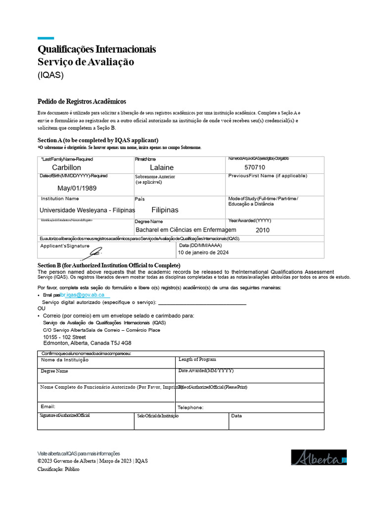 Formulário IQAS | PDF
