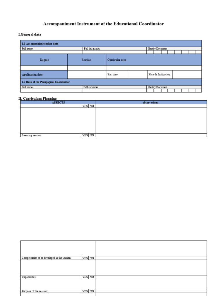 Educational Coordinator Accompaniment Tool | PDF | Teachers | Learning