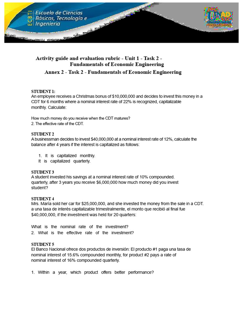 ANNEX 2 - Task 2 - FUNDAMENTALS OF ECONOMIC ENGINEERING | PDF