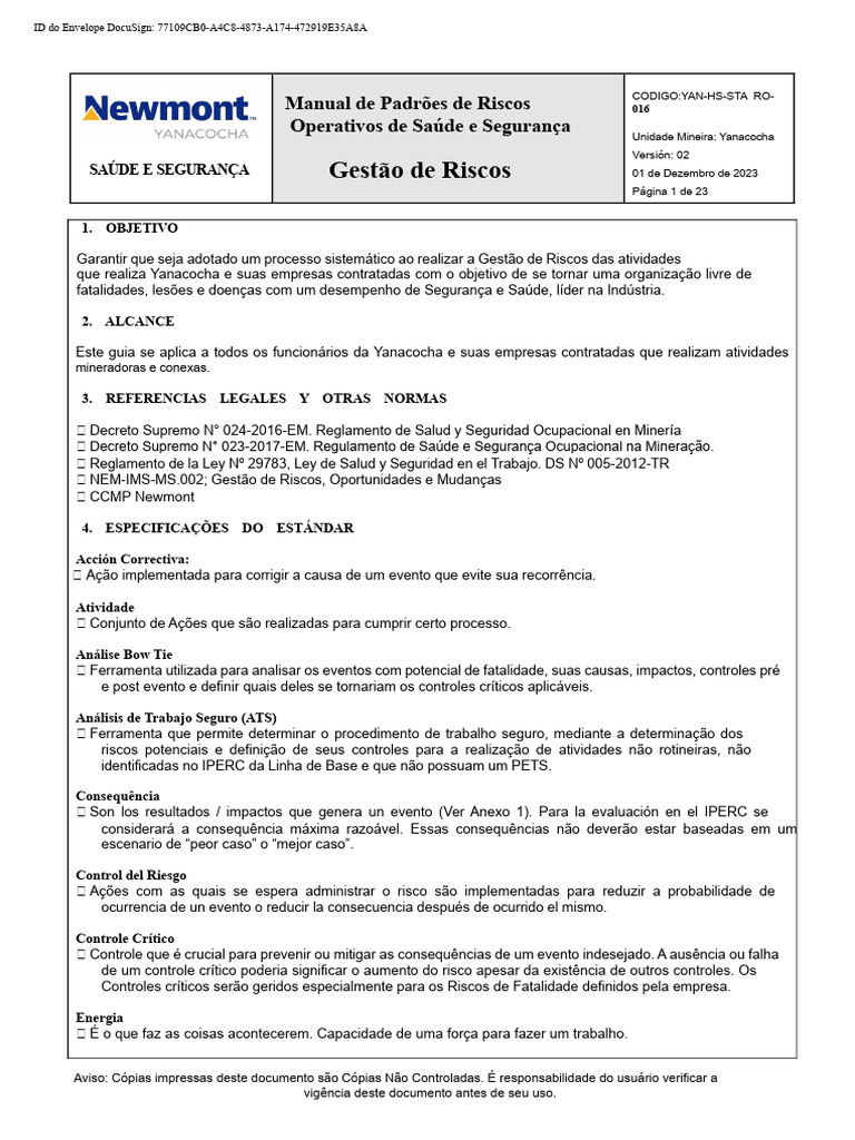 Gestão de Riscos em Saúde e Segurança | PDF | Avaliação de risco | Risco