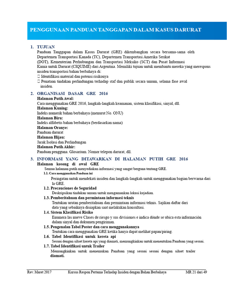 Panduan Tanggap Darurat Bahan Berbahaya | PDF