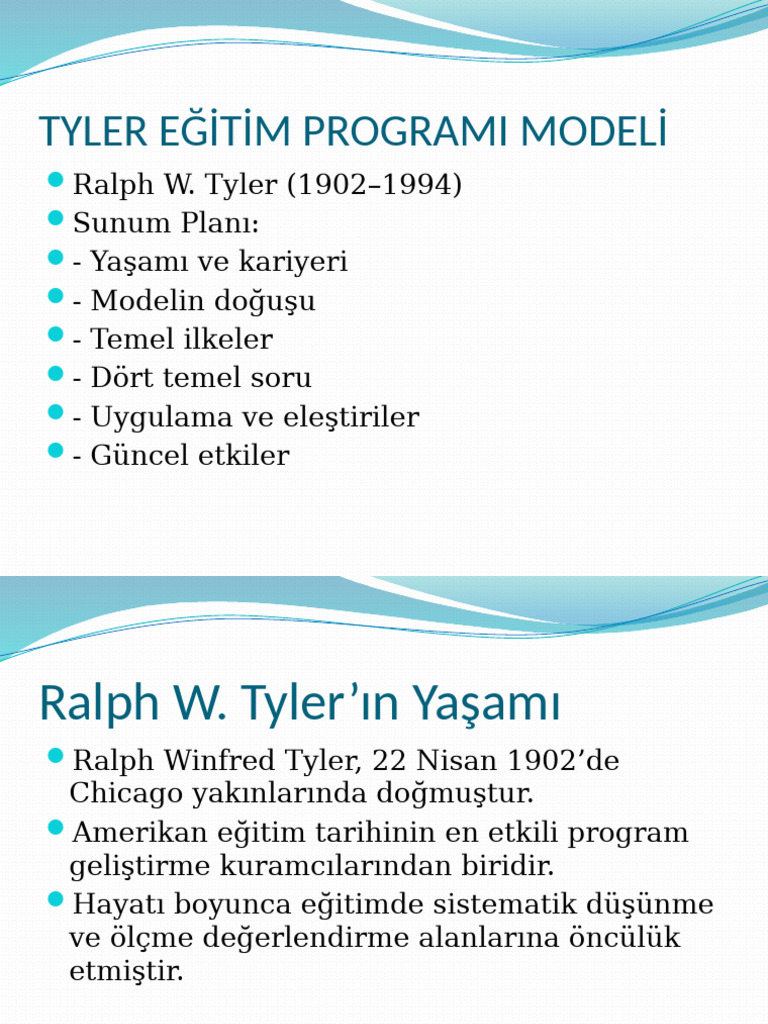 Tyler Egitim Programi Modeli | PDF
