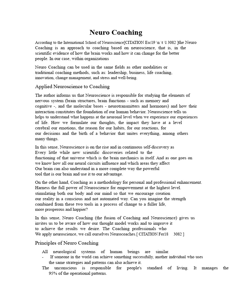 Neuro Coaching | PDF | Neuroscience | Neuron
