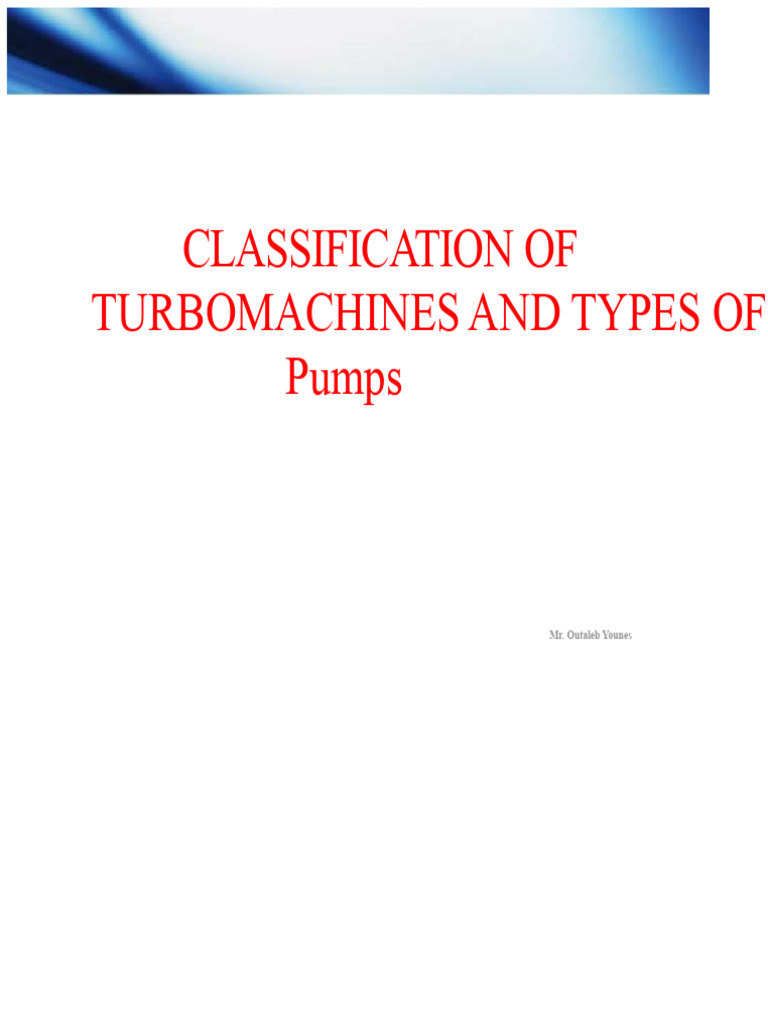 Chapter 2 Types of Turbomachines | PDF | Turbomachinery | Pump