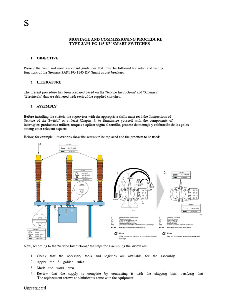 Procedure For Installation and Commissioning of CB's 3AP1 FG 145 KV ...