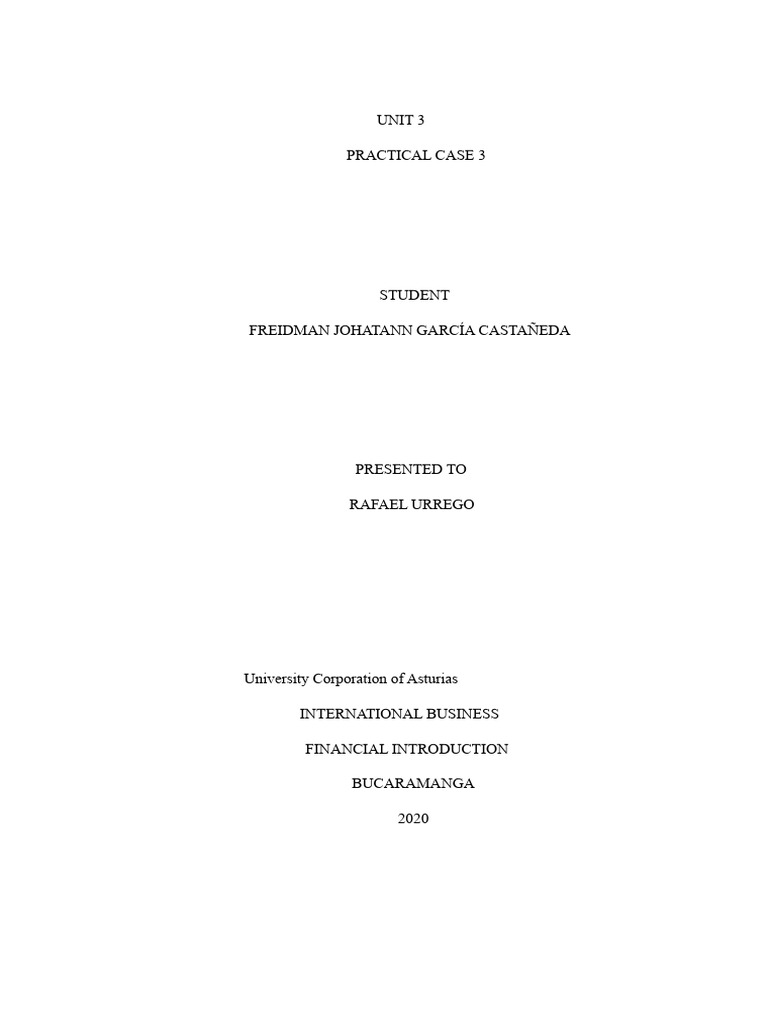 Practical Case Unit 3 | PDF | Debt | Banks