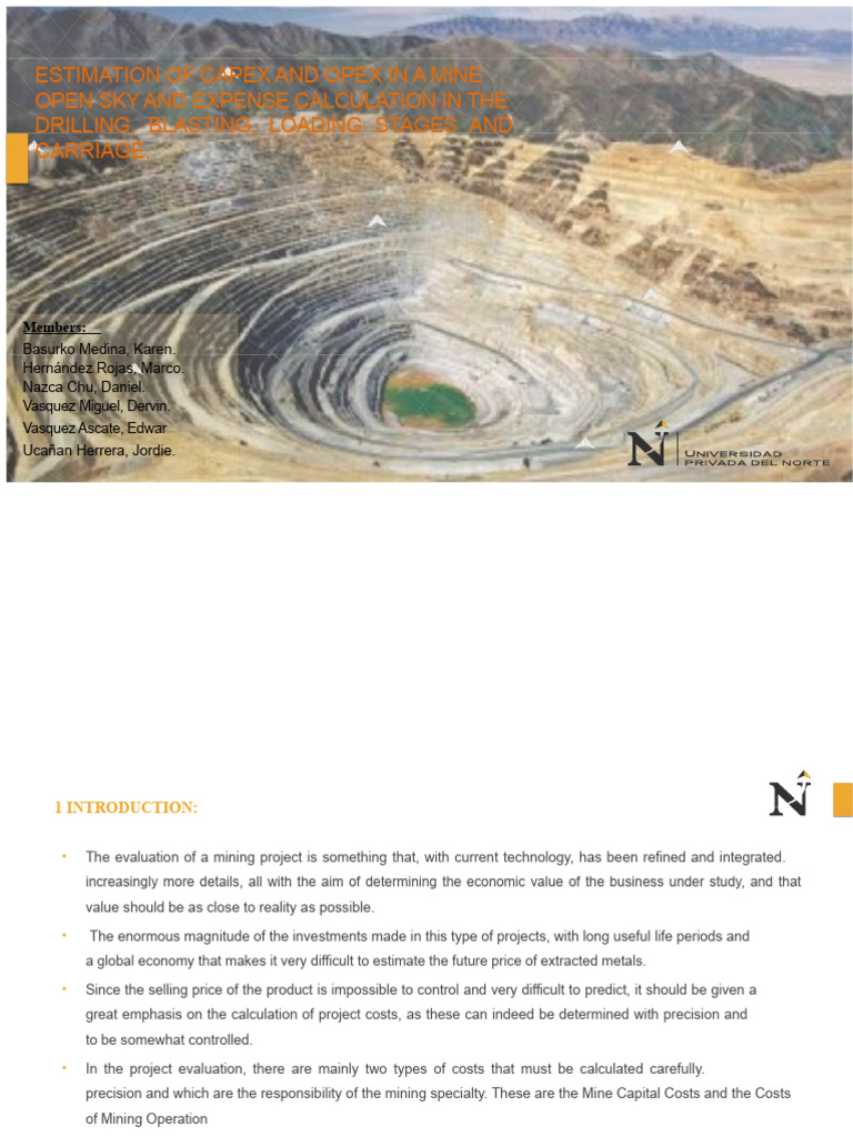 Mining CAPEX and OPEX Estimation Guide | PDF | Expense | Capital ...