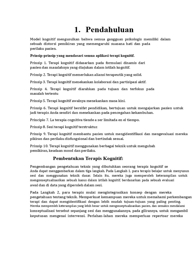 Prinsip dan Model Terapi Kognitif | PDF