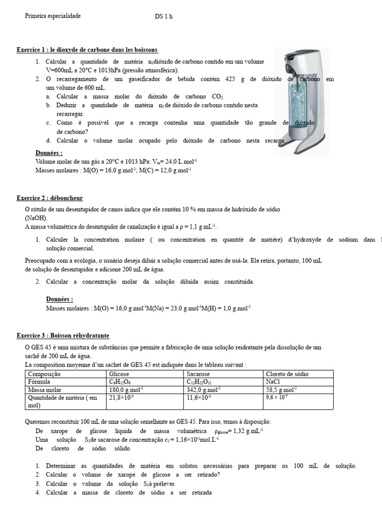 DS 1 | PDF | Química Física | Substancias químicas