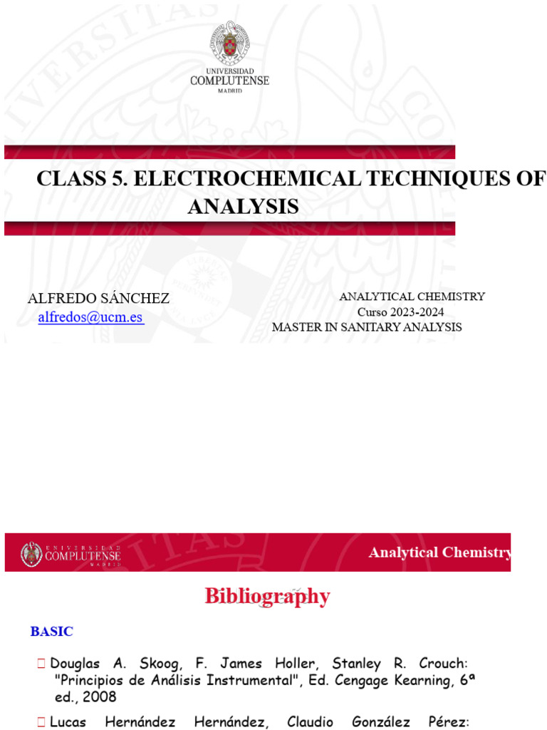 Electrochemical Analysis Techniques Overview | PDF | Electrochemistry ...