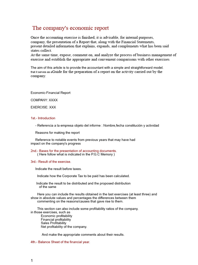Economic Report Manual | PDF | Expense | Lease