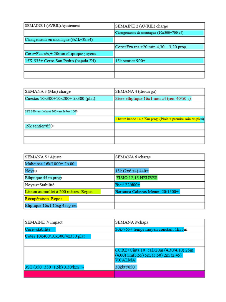 Programme d'entraînement de course à pied | PDF