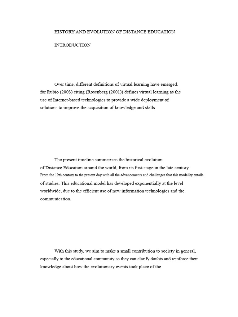 Evolution of Distance Education History | PDF | Distance Education ...
